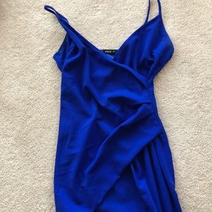 SheIn Royal Blue Wrap bodycon Dress